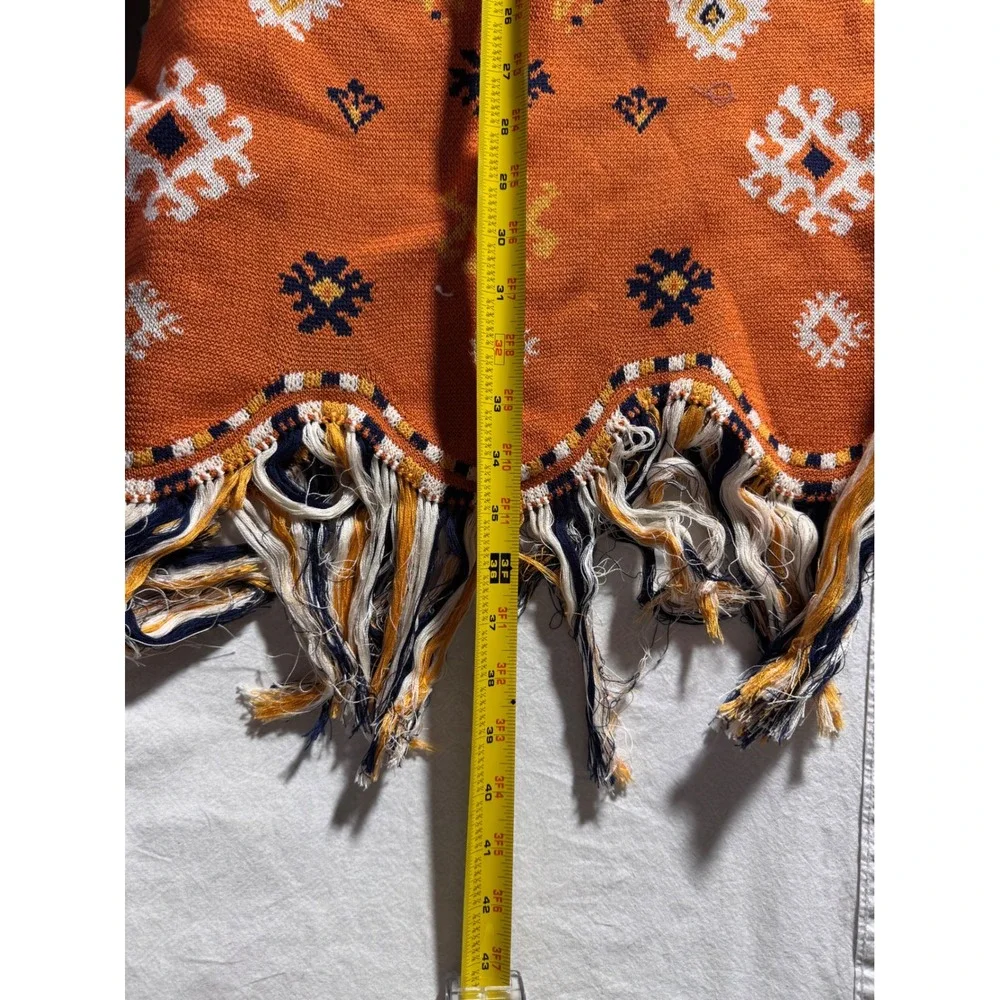 MOTHER Folksy Fringe The 3 Quarter Dress Pima Cotton Intarsia‎ Multi Size S/M